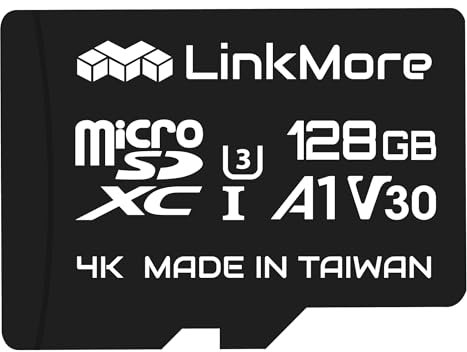 LinkMore 128GB XV13 (Agon) Micro SDXC Card, A1, UHS-I, U3, V30, Class 10 Compatible, Read Speed Up to 100 MB/s, Write Speed Up to 40 MB/s, SD Adapter Included
