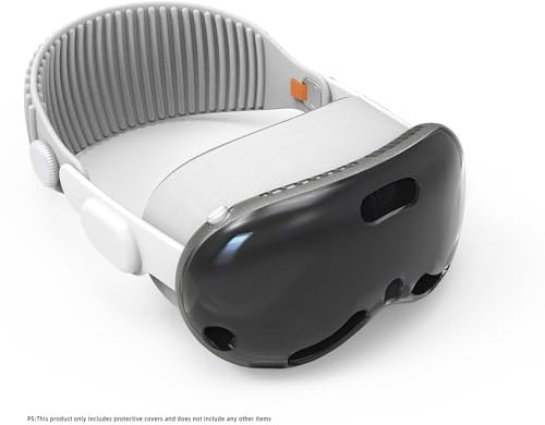 Vision Pro VR Headset Gehäuse Durchsichtig TPU Bildschirm Schutzhülle Objektiv Abdeckung Schutzhülle für Vision Pro (Transparent Schwarz)