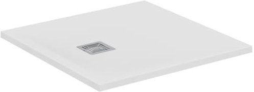 Ideal Standard - Ultra Flat S+, Piatto doccia quadrato ultrasottile in resina effetto pietra, 80x80cm, Ideal Solid, Bianco