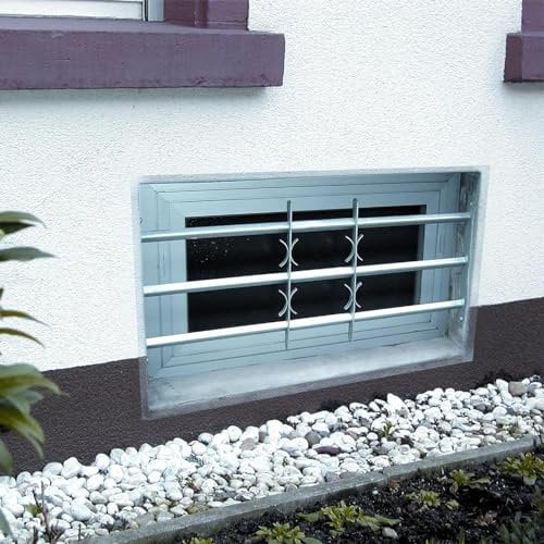 CLALER Fenstergitter mit Schrauben, 450x500-650 mm, Ausziehbar Einbruchschutz, Verzinkter Stahl
