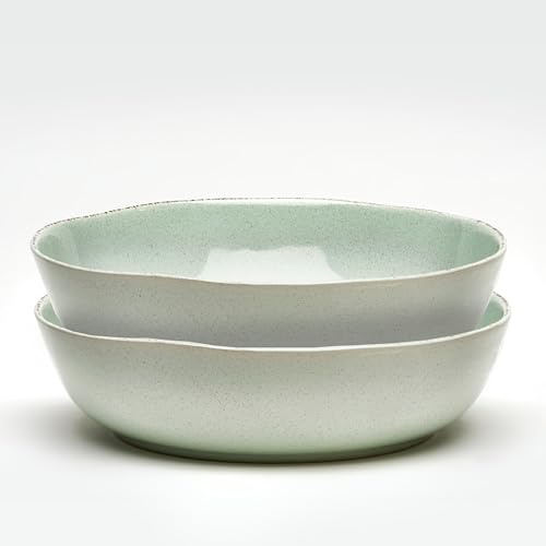 Van Well | URBAN Salatschale 29,5 cm creme 2 er Set - Steinzeug Steinzeug große Schüssel für Obst Gemüse und zum Servieren, große Bowl