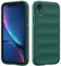 RIIMUHIR Coque en Silicone Compatible avec iPhone XR, Étui Protection Antichoc, Housse avec Protege de Camera, Doublure Douce en Tissu Microfibre Protection Complète (Vert Foncé)