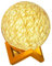 Meichoon Nachtlicht für Schlafzimmer Rattan Ball Tischlampe USB Plug-in Helligkeit einstellbar warmes gelbes Licht mit Stand Nachttisch dekorative Lampe LE16