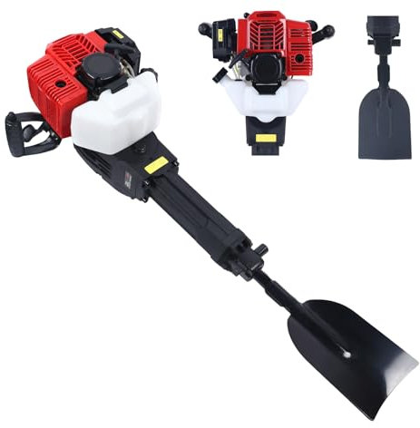 Excavadora de jardín de dos tiempos, 52 cc, 1900 W, para excavadora portátil, pala para tumba, gasolina, 1500/min