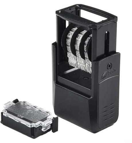 Mini Dater 4810, selbstfärbender Stempel, schwarz, 20 x 3 8 mm, Aufdruck, Ersatz-Stempelkissen (englischer Kalender, Schwarz)