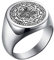 BlackAmazement 316L Edelstahl Ring Siegel der sieben Erzengel Siegelring Rund Silber Damen Herren (75 (23,9))