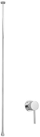 BiaoTeng Rubinetto per Lavabo Incasso Muro Soffitto Argento | Rubinetto Soffitto Monocomando Caldo e Freddo Ottone Miscelatore da Incasso Lavabo Bagno