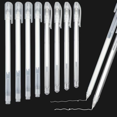 8 Stück white gel pen, weißer gelstift 0,6mm 0,8mm Spitze, weißer stift für schwarzes papier, Wasserfest Weiß Gelschreiber für Scrappingbook, Gästebuch, Hochzeit, Fotoalbum, Zeichnung, Kunstdesign
