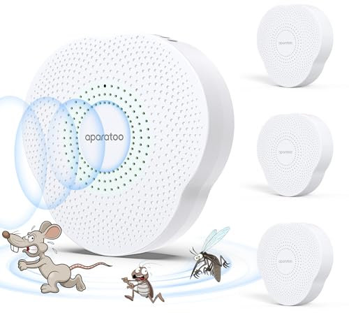 Ultrason Souris et Rats 360°, Repulsif Souris Ultrasons, Prise Anti Moustique avec lumière LED, Anti Souris Répulsif Souris Appareil Ultrason pour Anti Cafards, Souris, Mouches, Moustique