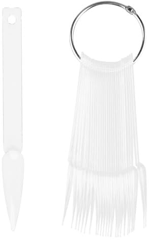 Tabanzhe Nail Swatch Stick Set-100PCS Clear Nail Colour Pop Display Art Tips Sticks with Ring Holder Nail Polish Practices Sticks for Nail Salon Beginners