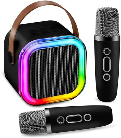 Mini Karaoke Machine 2 Microphones, Portable Kids Karaoke Machines,Bluetooth Speaker with 2 Wireless Microphones,Best Gifts for Girls Boys,Family, Home, Party, KTV, Travel