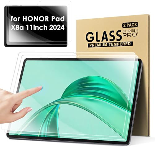 KATUMO 2 Pack Screen Protector for HONOR Pad X8a 11 inch HD Clear Scratch Resistant 9H Hardness Tempered Glass Film for HONOR Pad X8a 11 inch