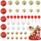 LARDUX 45 PCS Ball Cake Toppers - Baking Cake Decorations DIY Mini Balloon Cupcake Insert for Birthday Party Baby Shower Wedding-Redgold