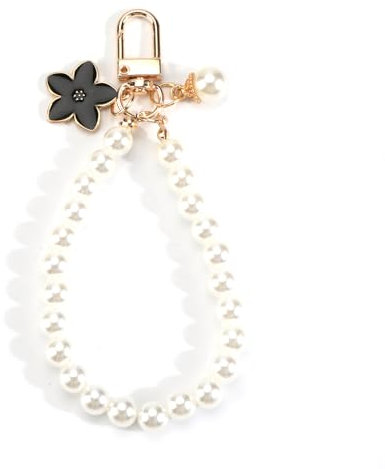 Porte-clés de voiture avec perles et pampille - Cadeau pour femme, or, S