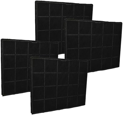 vhbw 4x Filtres à charbon actif compatible avec Airforce ITAL 5001701 F54 90, 5001001 F53 60 hotte aspirante