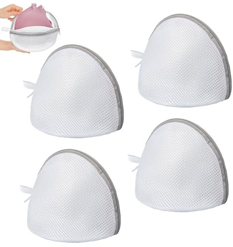 Bh Wäschenetz, 4 Stück BH Wäschenetz mit Reißverschluss, BH Waschbeutel für Waschmaschine, Dessous und Feinwäsche Wäschesack, für Unterwäsche, Socken, Grau
