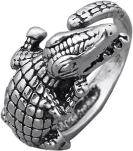 Auriselle 30mm Herrenring Krokodil Vintage Viking Retro Ring Daumenring Gothic Punkschmuck Geschenke für Männer Jungen Vater