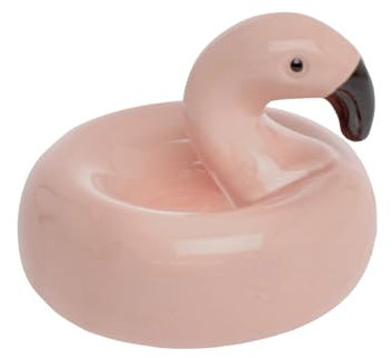 Seaside No.64 - lustige Schwimmfiguren aus Porzellan - ausgefallene Teichdekoration für den Heimathafen - wasserfest - schöne Accessoires für Garten/Balkon/Terrasse - Geschenkidee (Flamingo, rosa)