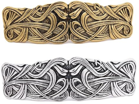 Vayrihom Metallo Nodo Celtico Fermaglio Capelli Vintage Donna Ragazze, Vortice Mollette per Capelli Argento Oro, Francese Fermaglio a Banana, Accessori Forcine per Capelli Sposa