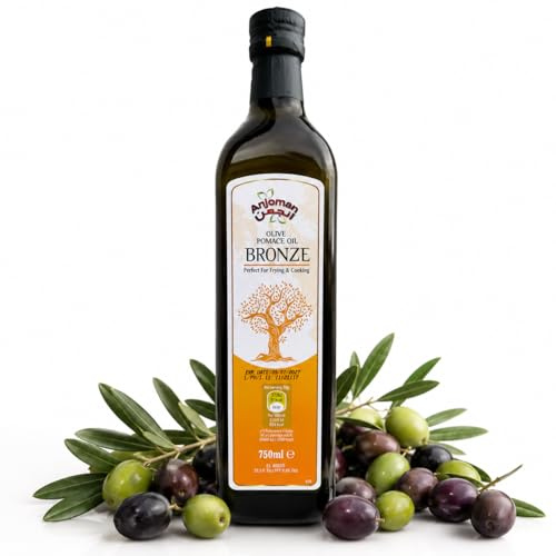Anjoman Bronze Olive Pomace Oil 750ml | Extra Virgin Frying & Cooking Greek Oil Multipack | Neutral Natural Taste | Pack of 1