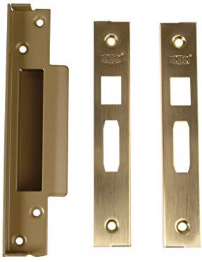 Union Locks Strongbolt 2200 Mortice Sash Lock Rebate Kit 13mm - Brass Satin (Boxed)