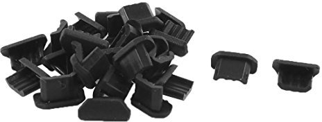 sourcing map 25 x schwarz Mikro USB Plastik Anti Staub Ohrhörer Kappe Stecker Staubschutz DE de