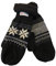 Birsppy Claus Modes Gestrickter Fäustling mit Norweger Muster Thinsulate für Herren, Farben:schwarz mit grau, Handschuhgröße:L/XL