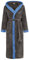 Di Vadini Unisex Herren Damen Bademantel Prato mit Kapuze I Morgenmantel flauschig I Nachtwäsche aus edler Mikrofaser Farbe: charcoalgrey/Blue, Grösse: M