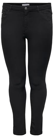 ONLY Carmakoma Damen Skinny Jeans Carkarla Reg Sk Ankle Zip JNS Black Noos