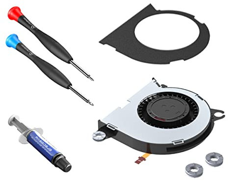 ElecGear Replacement Interne Refroidisseur Ventilateur Compatible avec Nintendo Switch – CPU Ventilateur de Refroidissement Cooling Fan, Pâte Thermique et Set de Y00 Triwing et PH00 Tournevis