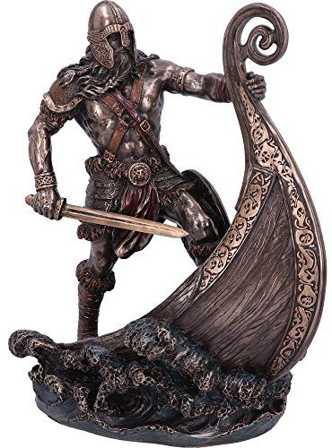 Nemesis Now Bronzierter Heiligenschein, Wikinger-Langschiff-Figur, Einheitsgröße