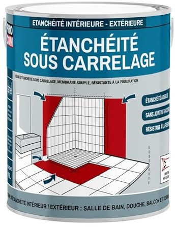Impermeabile sotto piastrelle, doccia, bagno, cucina, stanza umida - Resina impermeabilizzante, protezione all'acqua PROCOM 2,5 litri