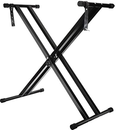 Trintion X Frame Music Keyboard Stand - 49cm-97cm Adjustable Universal Classic & Electronic Piano Stand with Locking Straps (7 Position Folding Height)