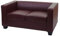 Mendler 2er Sofa Couch Loungesofa Lille - Kunstleder, rot-braun