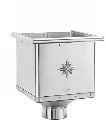 Titanzink Wasserfangkasten kubisch mit Fallrohranschluß DN87