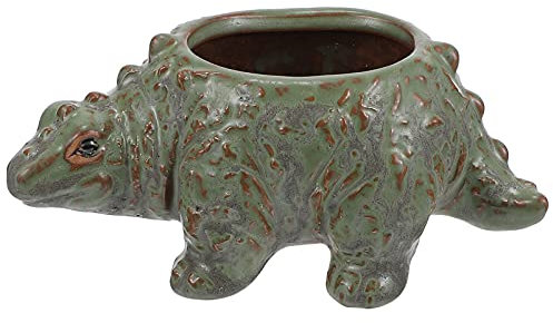 Angoily Keramik Tier Pflanzer Topf Dinosaurier Form Bonsai Anlage Vase Kreative Kaktus Blumentopf Blume Container Fensterbank Box Grün