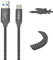 Iwotto Cable USB Tipo C 1M - Carga y Sincronización Rápida para Móvil- USB 3.0 Gris - Nylon Duradero y Protector de Cable Tiburón Incluido - Compatible con Samsung, Xiaomi, Huawei, PS4, Xbox