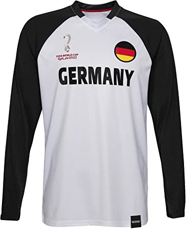 FIFA Official World Cup 2022 Classic Long Sleeve, Mens, Germany, Medium White/Black