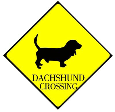 NABRAND Aluminiumschild für Hunde, Dackel, Kreuzschild, gelbes Aluminiumschild, Diamant-Warnschild, rostfreie Tiere, Bauernhof, 30 x 30 cm