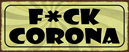 Blechschild gewölbt 27x10cm F*CK Corona Deko Geschenk Schild