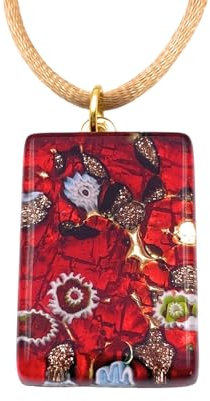 Camilla MGPC3 Pendentif en verre de Murano fait à la main 3 x 2 cm Coffret cadeau et certificat inclus, Verre
