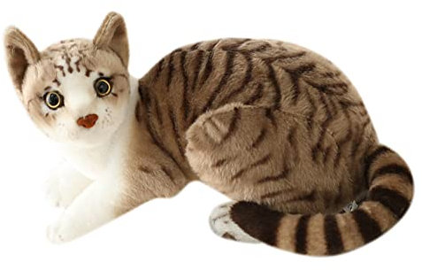 Katze Kuscheltier echt, Simulation Kurzhaar Nette Katze Puppe Lebensechte Siamesische Katze Plüschtier Orange Tabby Katze Plüsch-Katze Kuschelige Katze Stofftiere Spielzeug für Kinder Frauen Geschenk