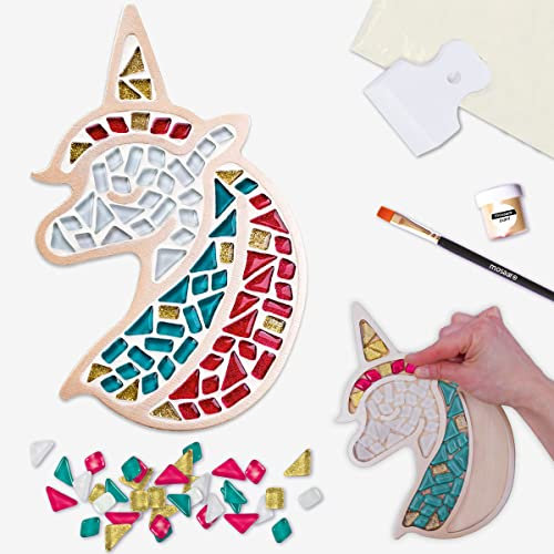 Mosaaro Azulejos de mosaico de vidrio para manualidades, unicornio, adultos y adolescentes, arte exclusivo para bricolaje, regalo creativo para los amantes de las manualidades, mosaicos para