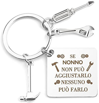 QONCV Festa Del Papa Idee Regalo per Nonno, Regalo Festa Dei Nonni, Grazie Regali San Valentino per Nonno Portachiavi Compleanno Natale