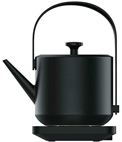 oUyOo Bollitore Elettrico retrò, Teiera per Uso Domestico in Acciaio Inossidabile Bollitore Elettrico Commerciale Bollitore per Acqua Bella Teiera 600 Ml, 1200 W,Nero