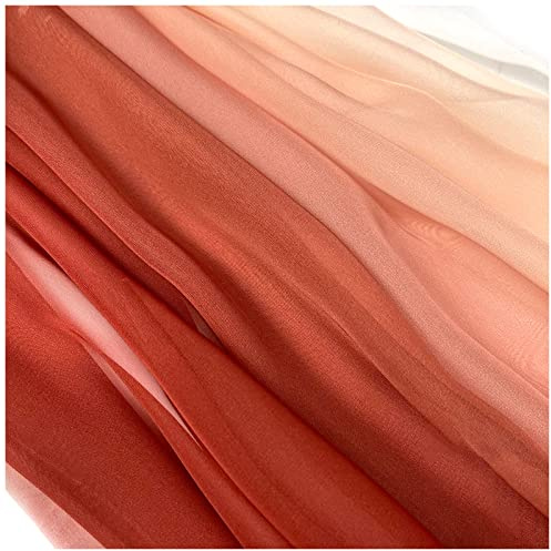 Chiffon stoff meterware Farbverlauf Bedruckter Chiffonstoff 150cm Breit Meterware Für Rockhemden Kleidung Handarbeit(Color:Farbverlauf Karotte weiß)