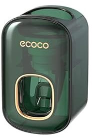 MEIJMJIA-MH wall-mounted toothpaste dispenser Automatic Squeezer Toothpaste Dispenser-Waterproof and dust free (blackish green)