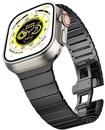 Dabeto Armband Kompatibel mit Apple Watch Apple Watch Band 42mm 44mm 45mm 49mm Apple Watch Ultra Armbander Titanium Metall Ersatz Band Kompatibel mit Series 1 2 3 4 5 6 7 8
