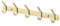 Stainless Steel Coat Hooks - Wall Mounted Modern Metal Heavy Duty Coat Rack Row Hooks - Self Adhesive Hanger Towel Robe Clothes Hat Hook - Bathroom Bedrooms (Gold, 5 Hooks)