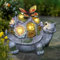 Attivolife Schildkröte Solar Garten Outdoor Statuen mit Sukkulenten 7 LED Licht, Terrassen Rasen Balkon Hof Ornament Kunst Dekor, Muttertag Einweihungs Geburtstagsgeschenk für Mama Frauen Oma